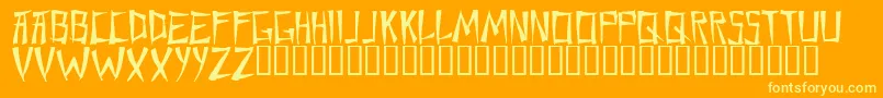 フォントChane – オレンジの背景に黄色の文字