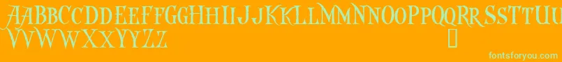 Captkd-Schriftart – Grüne Schriften auf orangefarbenem Hintergrund