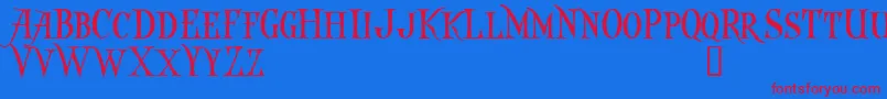 Captkd Font – Red Fonts on Blue Background