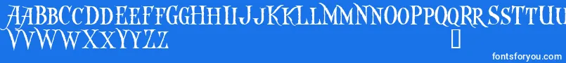 Captkd-Schriftart – Weiße Schriften auf blauem Hintergrund