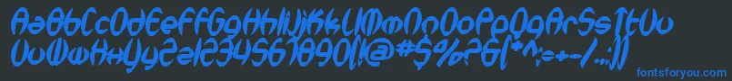 SfSynthonicPopBoldOblique Font – Blue Fonts on Black Background