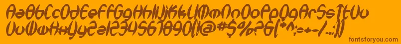 SfSynthonicPopBoldOblique Font – Brown Fonts on Orange Background