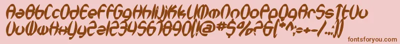 SfSynthonicPopBoldOblique Font – Brown Fonts on Pink Background