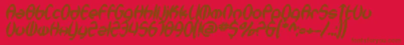 SfSynthonicPopBoldOblique Font – Brown Fonts on Red Background