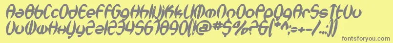 SfSynthonicPopBoldOblique Font – Gray Fonts on Yellow Background