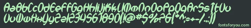 SfSynthonicPopBoldOblique-Schriftart – Grüne Schriften auf schwarzem Hintergrund