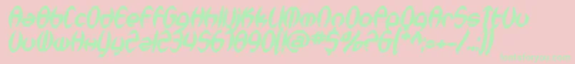 SfSynthonicPopBoldOblique Font – Green Fonts on Pink Background