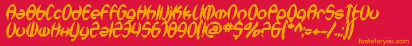 SfSynthonicPopBoldOblique Font – Orange Fonts on Red Background