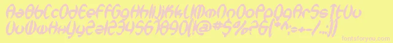 SfSynthonicPopBoldOblique Font – Pink Fonts on Yellow Background