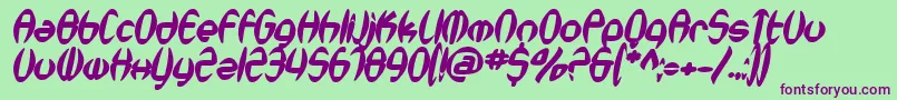 SfSynthonicPopBoldOblique Font – Purple Fonts on Green Background