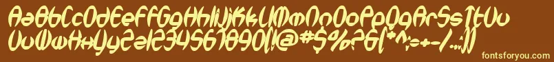 SfSynthonicPopBoldOblique Font – Yellow Fonts on Brown Background