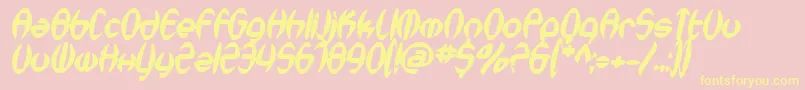 SfSynthonicPopBoldOblique Font – Yellow Fonts on Pink Background