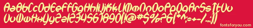 SfSynthonicPopBoldOblique Font – Yellow Fonts on Red Background