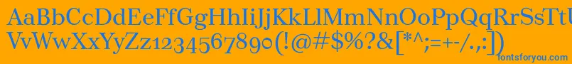 Tusarosf Font – Blue Fonts on Orange Background