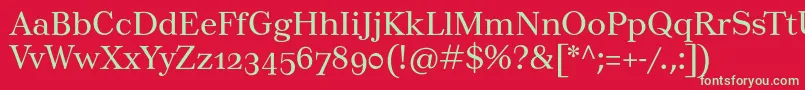 フォントTusarosf – 赤い背景に緑の文字