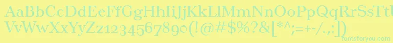 Tusarosf Font – Green Fonts on Yellow Background