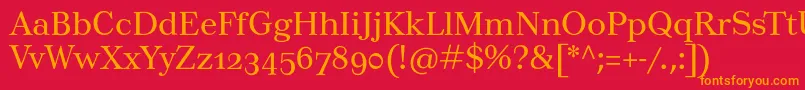 フォントTusarosf – 赤い背景にオレンジの文字