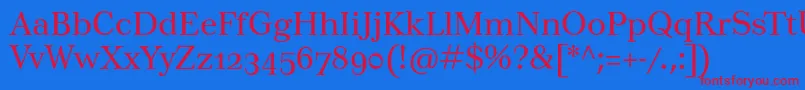 Tusarosf Font – Red Fonts on Blue Background