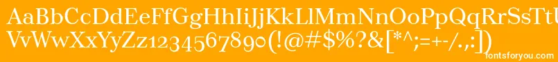 フォントTusarosf – オレンジの背景に白い文字