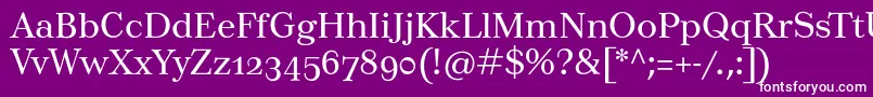 フォントTusarosf – 紫の背景に白い文字