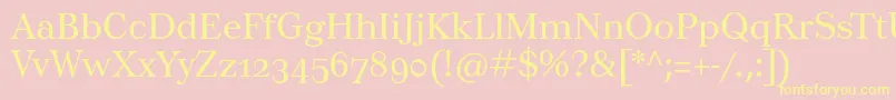 Tusarosf Font – Yellow Fonts on Pink Background