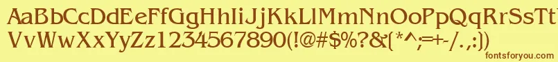 WandsskRegular Font – Brown Fonts on Yellow Background