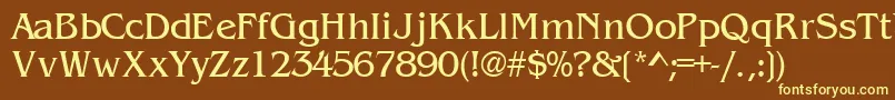 WandsskRegular Font – Yellow Fonts on Brown Background