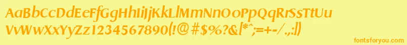 DragonserialBolditalic Font – Orange Fonts on Yellow Background