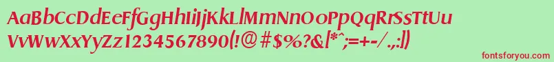 DragonserialBolditalic Font – Red Fonts on Green Background