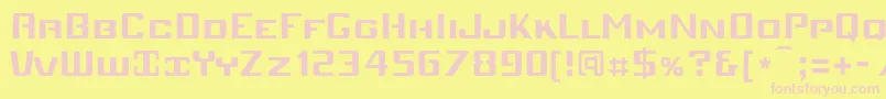 Mobiv-fontti – vaaleanpunaiset fontit keltaisella taustalla