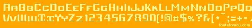 Czcionka Mobiv – żółte czcionki na pomarańczowym tle
