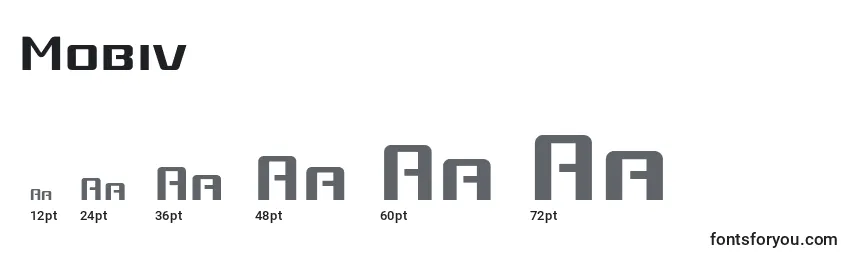 Размеры шрифта Mobiv