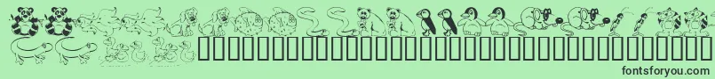 KrLilBuddies Font – Black Fonts on Green Background