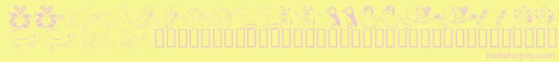 KrLilBuddies Font – Pink Fonts on Yellow Background