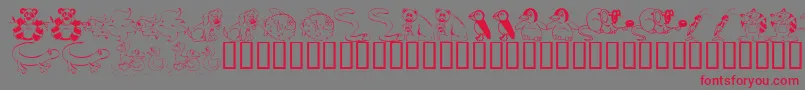 KrLilBuddies Font – Red Fonts on Gray Background