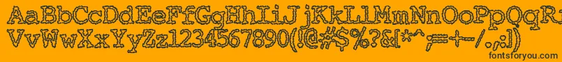 Elechac ffy-Schriftart – Schwarze Schriften auf orangefarbenem Hintergrund