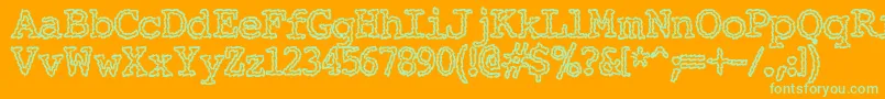 Elechac ffy Font – Green Fonts on Orange Background