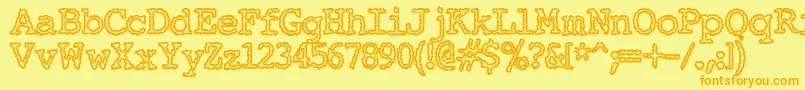 Elechac ffy-Schriftart – Orangefarbene Schriften auf gelbem Hintergrund