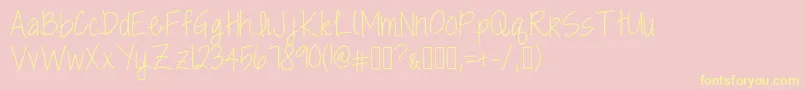 RockyMountainBeauty Font – Yellow Fonts on Pink Background