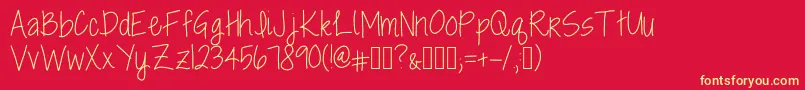 RockyMountainBeauty Font – Yellow Fonts on Red Background