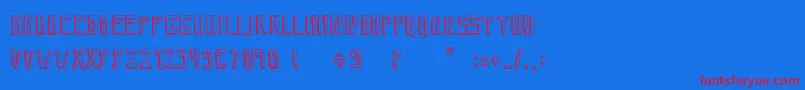SaviaShadow Font – Red Fonts on Blue Background