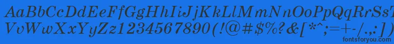 Schoolbookv.KzItalic Font – Black Fonts on Blue Background