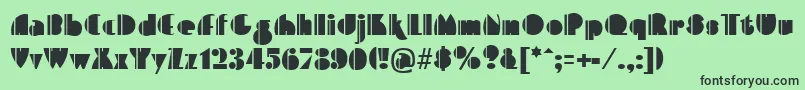 PlayceRegular Font – Black Fonts on Green Background