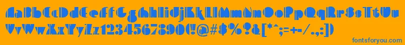 PlayceRegular Font – Blue Fonts on Orange Background