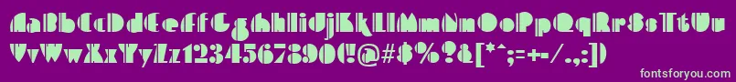 PlayceRegular Font – Green Fonts on Purple Background