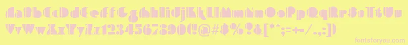 フォントPlayceRegular – ピンクのフォント、黄色の背景
