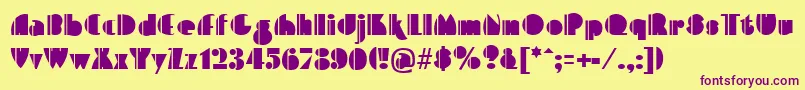 PlayceRegular Font – Purple Fonts on Yellow Background