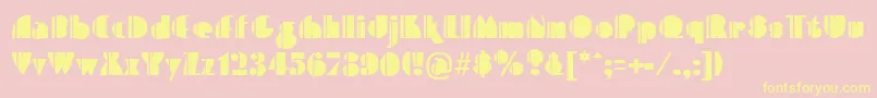 Police PlayceRegular – polices jaunes sur fond rose