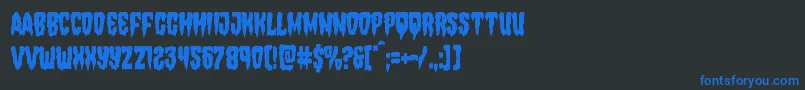 Hemogoblincond Font – Blue Fonts on Black Background