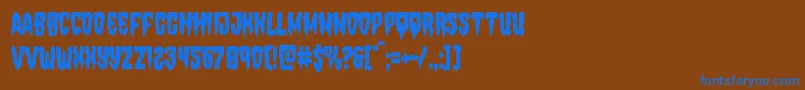 Hemogoblincond Font – Blue Fonts on Brown Background